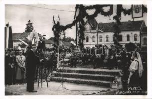 1940 Szászrégen, Reghin; bevonulás, Horthy Miklós, Teleki Pál, Purgly Magdolna / entry of the Hungarian troops + 1940 Marosvásárhely visszatért So. Stpl