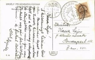 1940 Marosvásárhely, Targu Mures; bevonulás, ágyúk és gépfegyverek. Sárai E. 91 / entry of the Hunga...