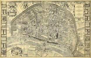 Köln térképe és látképe, modern reprintek, 60x86 cm, 27x119 cm