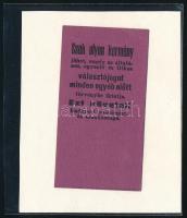 cca 1910-1918 A Szociáldemokrata Párt VIII. kerületi munkásokhoz címzett röplapja, szakadásokkal + k...