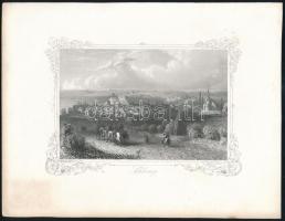 cca 1860 5 db acélmetszet (Freiburg, Schleswig, Nantes, stb.), 18×12 cm