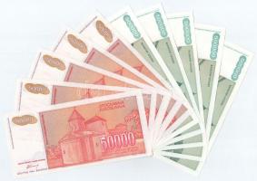 Jugoszlávia 1993. 500.000D (5x) + 1994. 50.000D T:I,I-
Yugoslavia 1993. 500.000 DInara (5x) + 1994....