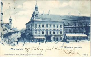 1902 Kolozsvár, Cluj; Központi szálloda, Biasini Sándor, Medgyesy és Nyegrutz üzlete. Dunky Fivérek / hotel, shops