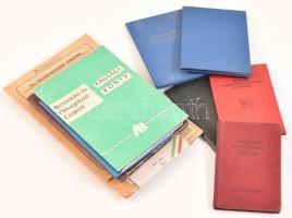 1946-1993 Vegyes igazolvány és okmány tétel: tagsági könyvek, munkakönyvek, tanulmányi értesítő, bizonyítvány, gimnáziumi ellenőrző könyv, fényképes útlevél, összesen 14 db