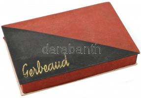 Gerbaud kartondoboz, vörös/fekete velúrpapír borítású fedéllel, az alján: Kugler Henrik Gerbéaud címkével, kis kopásnyomokkal, 20x13x3 cm
