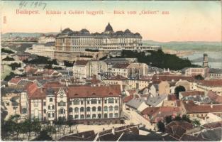 1907 Budapest I. Tabán, Kilátás a Gellért hegyről. Taussig A. 7218.