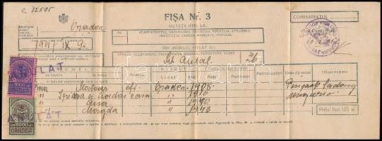 1947 Nagyvárad, vasutas igazolvány és áttelepülési iratok