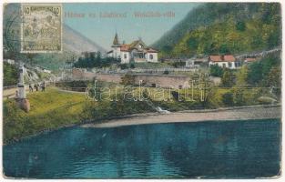 1920 Miskolc, Lillafüred, Hámori tó, Weidlich villa. TCV card (ázott / wet damage)