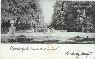 1898 (Vorläufer) Pozsony, Pressburg, Bratislava; Ligetkert / Aupark. K. Körper Photog. (szakadások / tears)