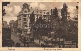 1917 Bucuresti, Bucharest, Bukarest; Hotel Athenée Palast, tram (fl)