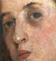 Jelzés nélkül, feltehetően magyar festő 1880-1900 körüli alkotása: Elegáns hölgy portréja. Olaj, vás...