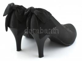 Feline fekete női magassarkú cipő, szövet és műbőr, m: 36, újszerű állapotban, eredeti dobozában