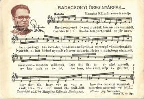 Badacsonyi öreg nyárfák... Murgács Kálmán verse és zenéje 1937. Magyar Lengyel Cserkészkörnek címezve (EK)