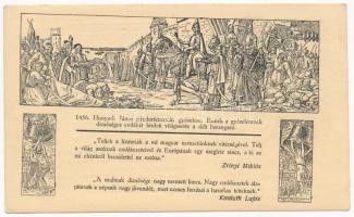 Hazánk történelme - 3 db régi nyomtatvány (Pataki-féle Képes Iskola). Nem képeslap hátoldalú