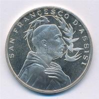 DN Assisi Szent Ferenc kétoldalas, ezüstözött emlékérem kapszulában (34mm) T:1- DN San Francesco dAssisi two-sided, silvered medallion in capsule (34mm) C:AU