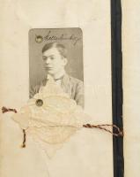 cca 1900-85 nagy vegyes irat és okmány tétel, kb. 100 db: cca 1914 Bp., jog- és államtudományi hallg...