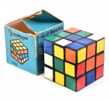 Rubik kocka, eredeti sérült csomagolásában, 5,5x5,5 cm