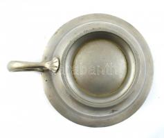 Berndorf alpakka csésze, jelzett, kis kopással, kisebb rozsdafoltokkal, m: 7 cm, d: 11 cm