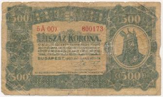 1923. 500K Magyar Pénzjegynyomda Rt. Budapest nyomdahely jelöléssel T:III- Adamo K34