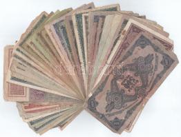 Vegyes 41db-os korona-pengő bankjegy tétel, közte 3db külföldi bankjegy T:III-