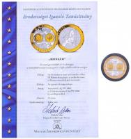 ~2002. "Emlékérem az euróövezet országainak közös valutájáról - Monaco" aranyozott, ezüstö...