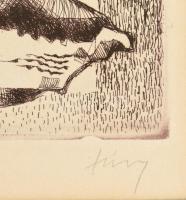 Túry Mária (1930-1992): Csendélet. Rézkarc, papír. Jelzett. Paszpartuban. 29×19,5 cm