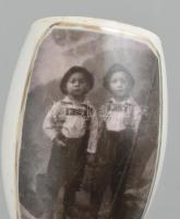 Porcelán pipafejek jelenetekkel, 4 db, vegyes méretben