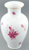 Herendi Apponyi purpur mintás nagyméretű váza. Kézzel festett, jelzett, kis kopással, ragasztásnyomokkal, m: 31 cm