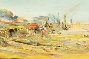 Mizser Pál (1941-): Kis kumuluszok. Olaj, farost, jelzett, hátoldalán Horizont Galéria címkéjével. A...