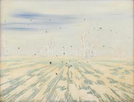 Zsuga Sándor (1950-): Téli táj. Olaj, farost, jelzett. Fa keretben, 70×90 cm