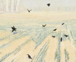 Zsuga Sándor (1950-): Téli táj. Olaj, farost, jelzett. Fa keretben, 70×90 cm