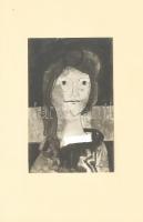 Szász Endre (1926-2003): Feleségének arcképe. 1968 Tus, papír, jelzett. 14x9 cm, üvegezett kopott keretben.