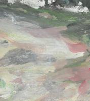 Jelzés nélkül: Erdő. olaj, papír, 19,5x28,5 cm hullámos, keret nélkül, kopott paszpartuban