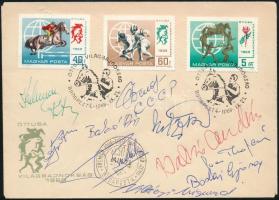1969 Öttusa VB résztvevőinek aláírása borítékon (Balczó, Bakó, Kelemen, Villányi, stb.)