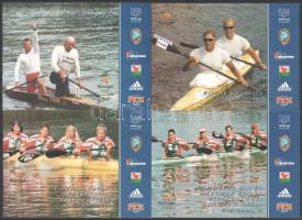 2000 8 db levelezőlap a Sydney-i olimpián részt vett kajak-kenu válogatottról