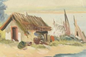 Agárdi Soós Lajos (?-?): Fonyód. Olaj, vászon, kartonra kasírozva, jelzett, sérült. 40x50 cm