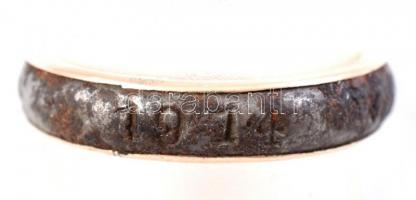 1914 Pro Patria gyűrű, arany(Au) belső résszel, méret: 57, bruttó: 3,8 g