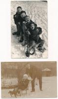 8 VEGYES téli sport motívum képeslap és fotó / 8 mixed winter sport motive postcards and photos