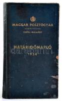 1938 Csepel-Budapest, Magyar Posztógyár Részvénytársaság határidőnapló, bejegyzésekkel, viseltes állapotban