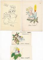 14 db MODERN képeslap tervezet: karácsonyi üdvözlet / 14 modern postcard designs: Christmas greeting
