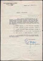1945 Bp., Magyar Ügetőverseny Egyesület községi elöljárósághoz írt levele