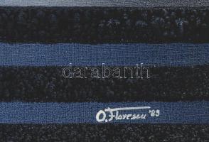 Octavian Florescu (1957-): Vörös virág, 1989. Olaj, farost, jelzett, fa keretben,78,5x60 cm