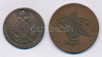 Vegyes: Orosz Birodalom 1812EM-HM. 2k Cu lyuk + Oszmán Birodalom 1860. (1255/22) 40p Cu T:2 Mixed: R...