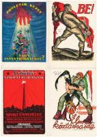 9 db MODERN magyar reprint propaganda képeslap: Magyar Tanácsköztársaság plakátja / 9 modern Hungarian reprint propaganda motive postcards: Hungarian Soviet Republic