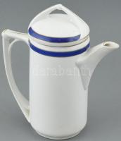 Cobalt és arany díszítésű cseh porcelán kávéskanna fedéllel. Jelzett. Korának megfelelő állapotban, kopott, apró csorbák. m: 20 cm