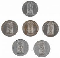 DN "Árpád-Házi Szentjeink" 6db klf ezüstözött Cu-Ni emlékéremből álló éremszett díszdobozb...