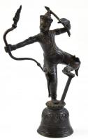 Arjuna (indiai mitológia alakja) bronz csengő. Sérült. m: 20cm