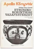 Szilágyi János György: Etruszko-korinthosi vázafestészet. Bp., 1975, Akadémiai Kiadó. Fekete-fehér illusztrációkkal. Kiadói papírkötés, kissé elszíneződött borítóval.