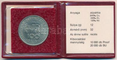 1984. 100Ft alpakka "Kőrösi Csoma Sándor" eredeti tokban, tanúsítvánnyal T:BU Adamo EM78