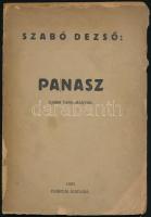 Szabó Dezső: Panasz. Ujabb tanulmányok. Bp.,1923, Ferrum, 128+4 p. Első kiadás. Kiadói papírkötés, a könyvtest kettévált, szakadozott, hiányos borítóval, címlap alsó sarkában hiányos.